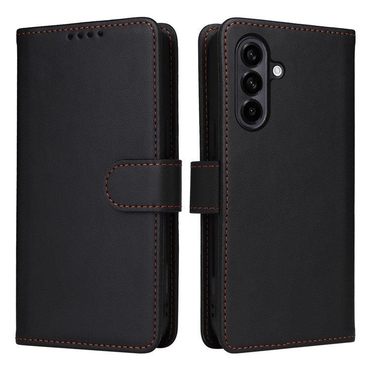BETOPNICE 005 For Samsung Galaxy A56 5G Stand Case PU Leather Wallet Phone Cover - Black