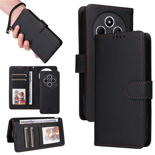 BETOPNICE 005 Leather Phone Case for Xiaomi Redmi A4 5G / Redmi A3 Pro 4G / Poco C75 4G / Redmi 14R 5G / 14C 4G Wallet Stand Cover - Black