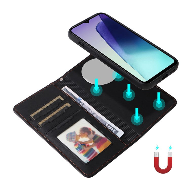 BETOPNICE 005 Leather Phone Case for Xiaomi Redmi A4 5G / Redmi A3 Pro 4G / Poco C75 4G / Redmi 14R 5G / 14C 4G Wallet Stand Cover - Black
