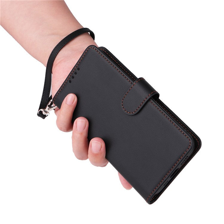 BETOPNICE 005 Leather Phone Case for Xiaomi Redmi A4 5G / Redmi A3 Pro 4G / Poco C75 4G / Redmi 14R 5G / 14C 4G Wallet Stand Cover - Black