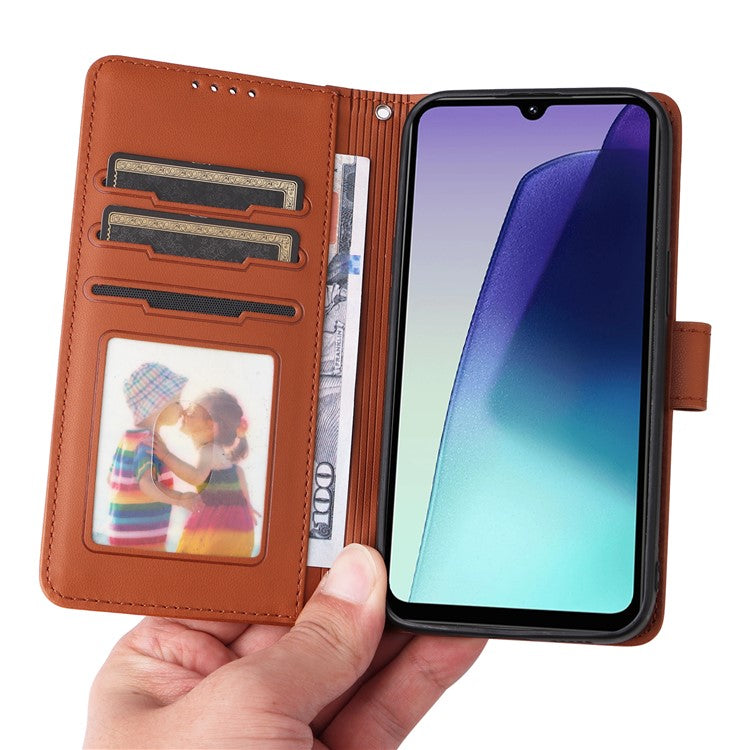 BETOPNICE 005 Leather Phone Case for Xiaomi Redmi A4 5G / Redmi A3 Pro 4G / Poco C75 4G / Redmi 14R 5G / 14C 4G Wallet Stand Cover - Brown