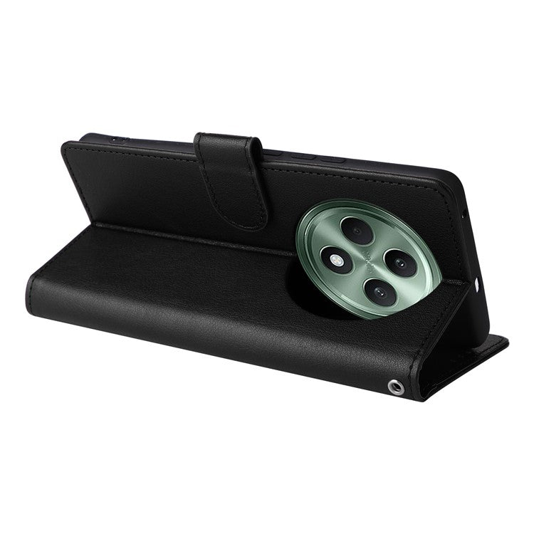 Wallet Phone Case for Oppo F27 5G / Reno12 F 4G / Reno12 F 5G / Reno12 FS PU Leather Cover - Black