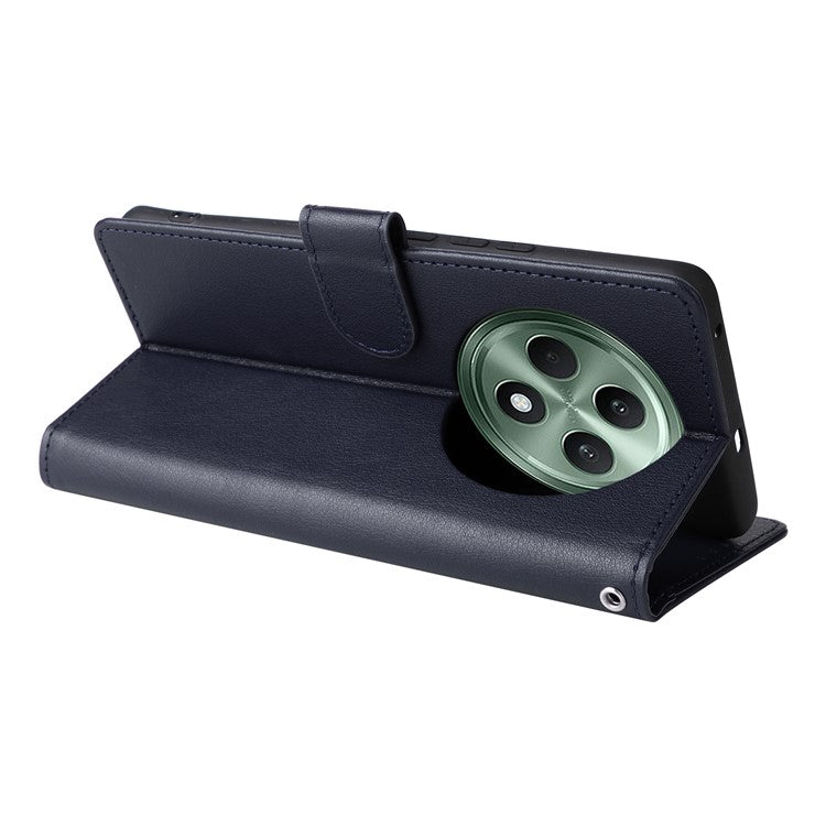 Wallet Phone Case for Oppo F27 5G / Reno12 F 4G / Reno12 F 5G / Reno12 FS PU Leather Cover - Blue