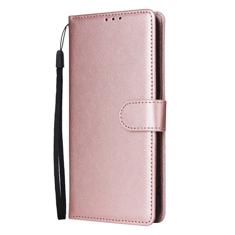 Wallet Phone Case for Oppo F27 5G / Reno12 F 4G / Reno12 F 5G / Reno12 FS PU Leather Cover - Rose Gold
