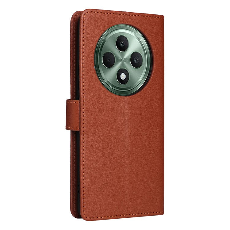 Wallet Phone Case for Oppo F27 5G / Reno12 F 4G / Reno12 F 5G / Reno12 FS PU Leather Cover - Brown