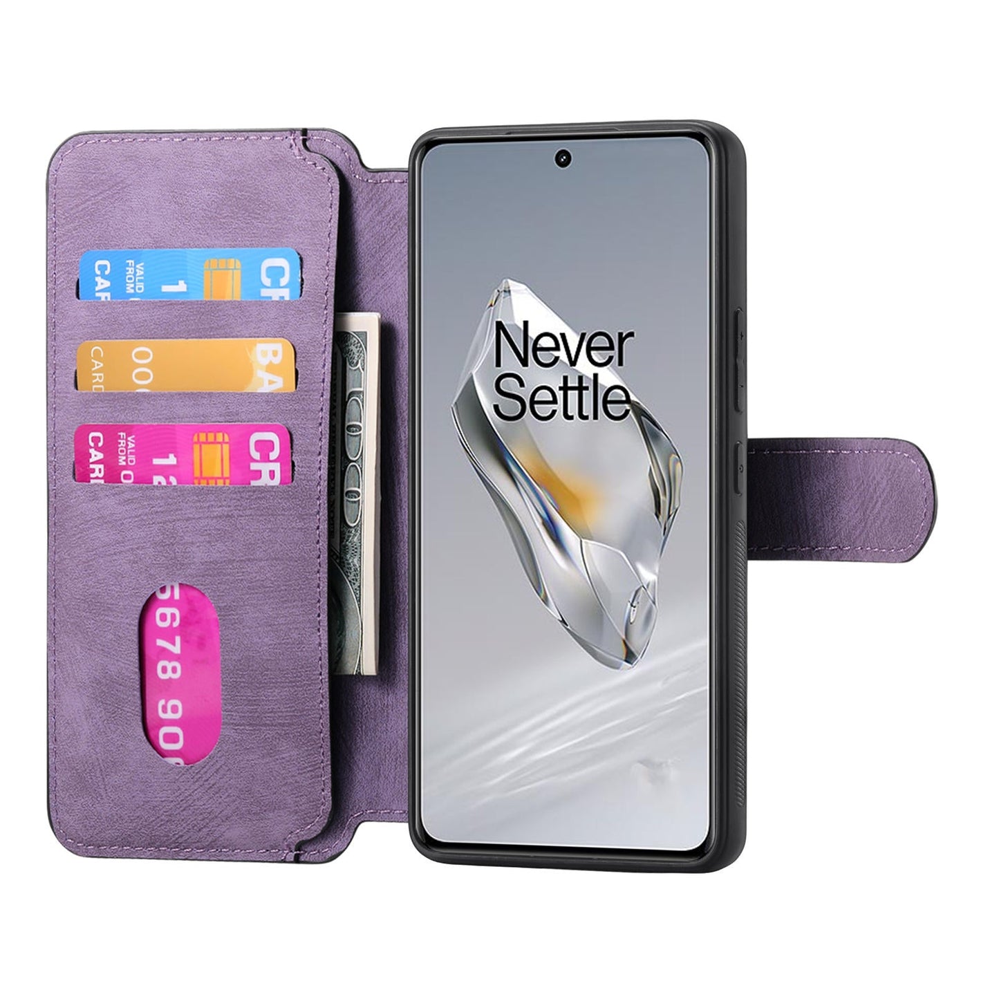 For OnePlus 13 Case CASENEO Detachable Magnetic RFID Block Leather Phone Wallet Cover - Purple