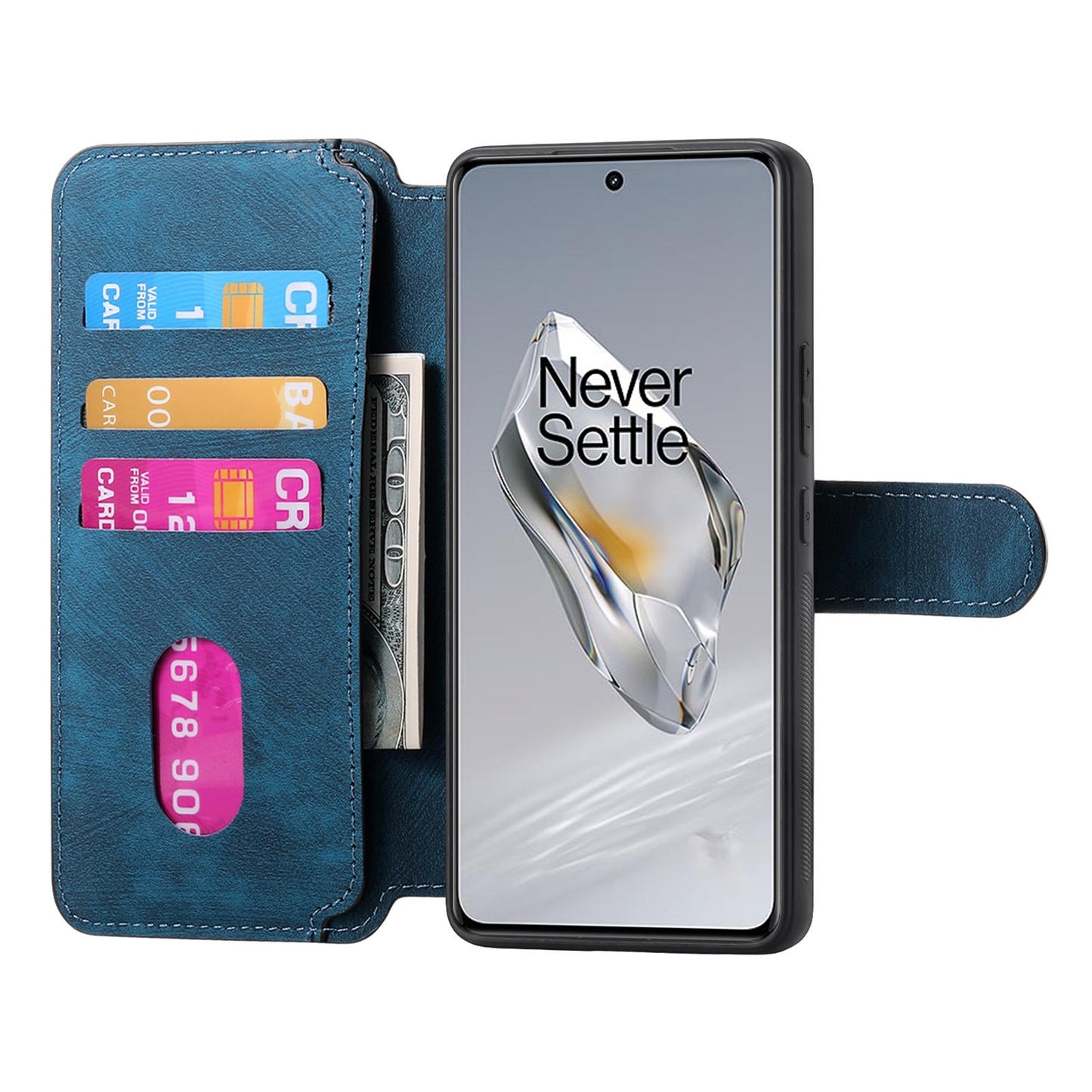 For OnePlus 13 Case CASENEO Detachable Magnetic RFID Block Leather Phone Wallet Cover - Dark Blue