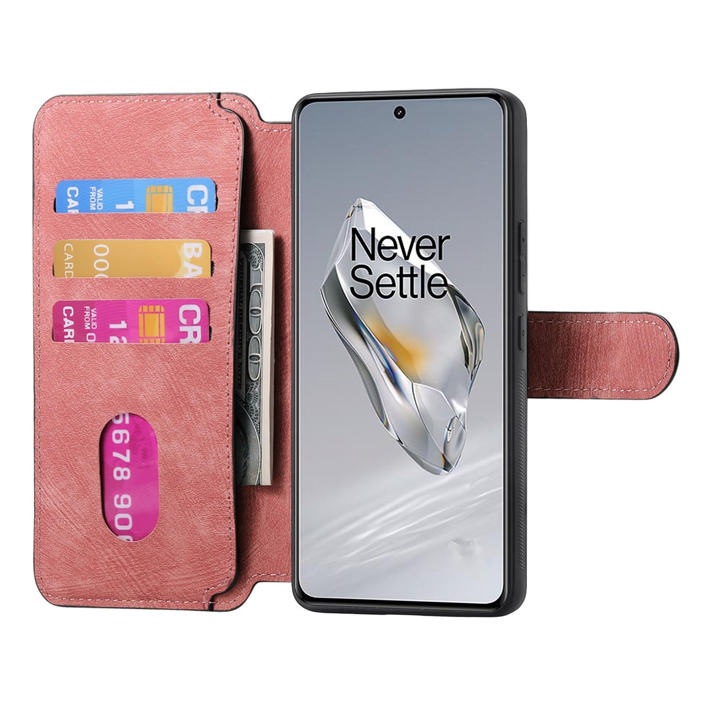 For OnePlus 13 Case CASENEO Detachable Magnetic RFID Block Leather Phone Wallet Cover - Pink