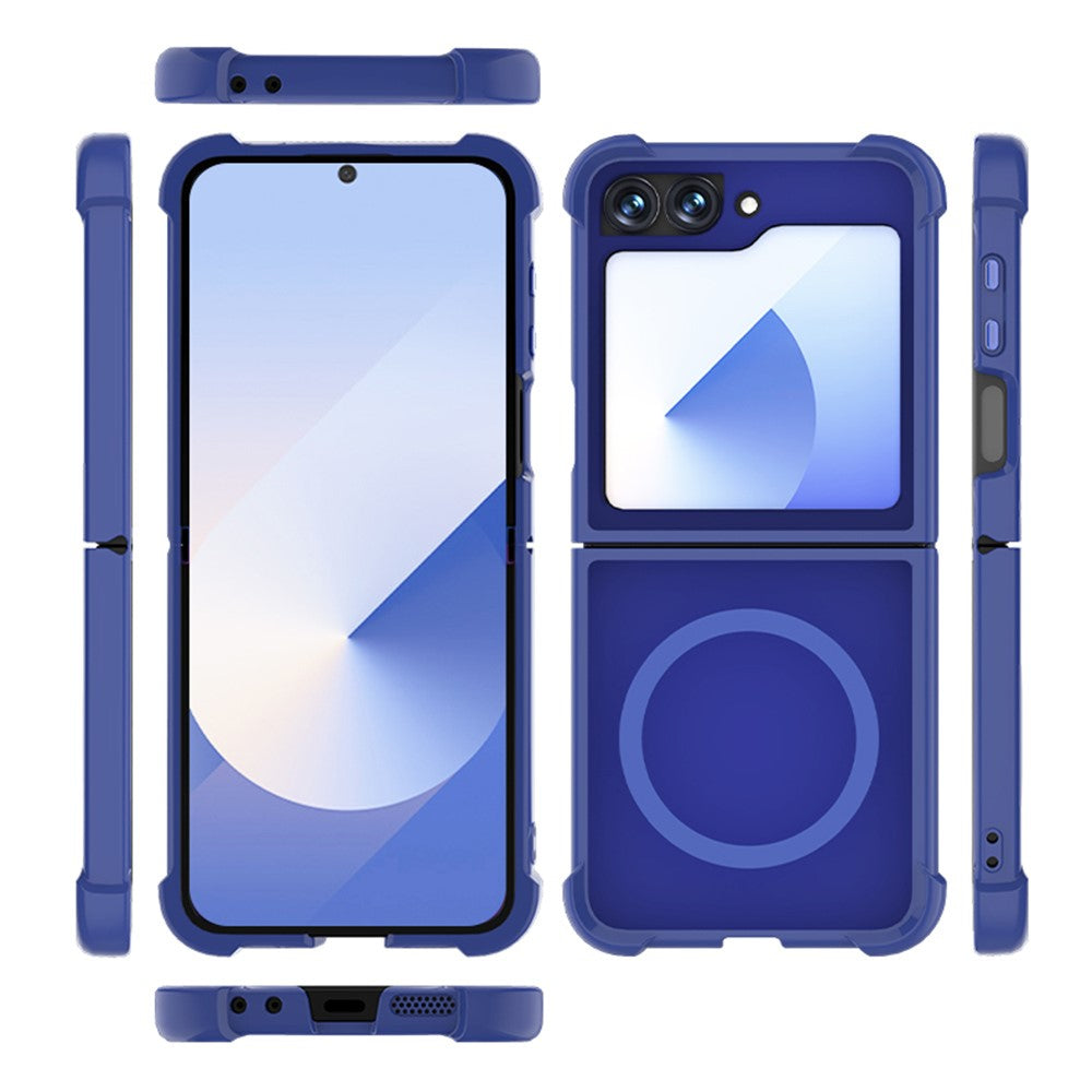 For Samsung Galaxy Z Flip7 FE 5G / Z Flip6 5G Case Compatible with MagSafe TPU + PC Matte Phone Cover - Blue