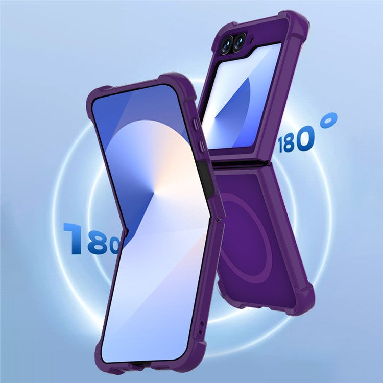 For Samsung Galaxy Flip6 5G Case Compatible with MagSafe TPU + PC Matte Phone Cover - Black
