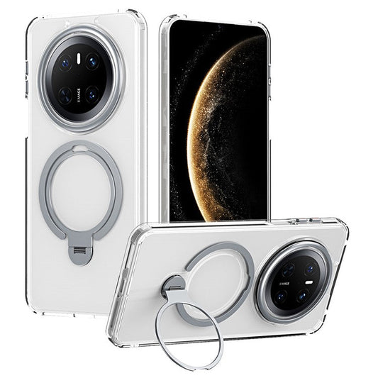 For Huawei Mate 70 Phone Case Compatible with MagSafe Kickstand Matte Back Cover - Transparent