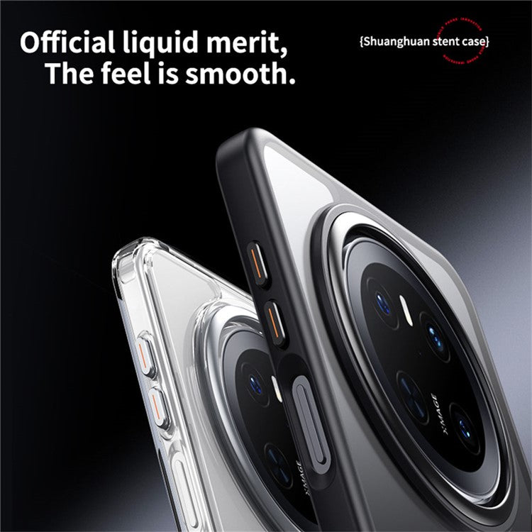 For Huawei Mate 70 Phone Case Compatible with MagSafe Kickstand Matte Back Cover - Transparent