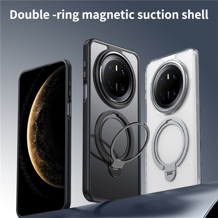 For Huawei Mate 70 Phone Case Compatible with MagSafe Kickstand Matte Back Cover - Transparent