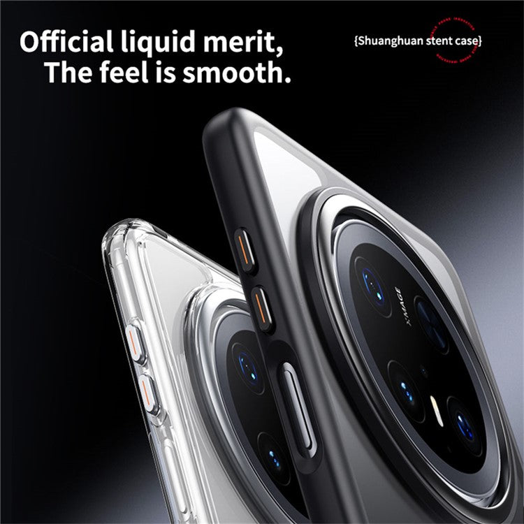 For Huawei Mate 70 Pro+  /  Mate 70 Pro Phone Case Compatible with MagSafe Kickstand Matte Back Cover - Transparent