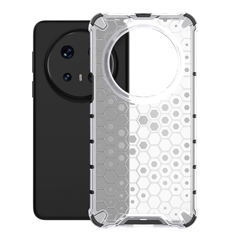 For Huawei Mate 70 Pro+  /  Mate 70 Pro Case Compatible with MagSafe Honeycomb Design TPU + PC Phone Cover - Transparent