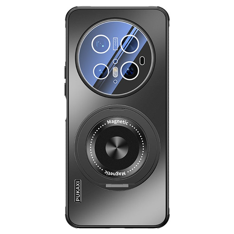 For Huawei Mate 70 Pro / Mate 70 Pro+ Case Compatible with MagSafe Kickstand TPU PC Heat Dissipation Phone Cover - Black