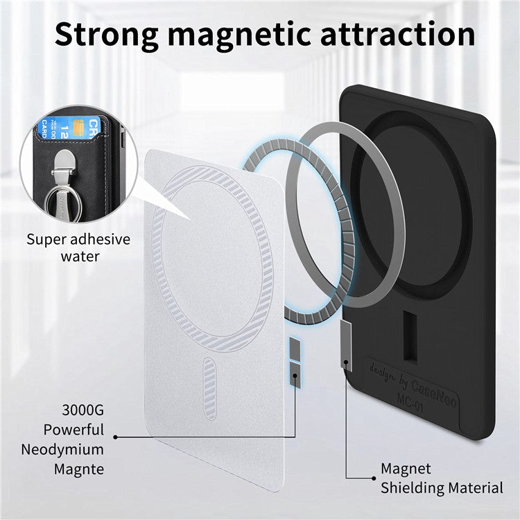 For Huawei Mate 70 Case Compatible with MagSafe Skin-Touch Cover with Card Bag Kickstand - Black