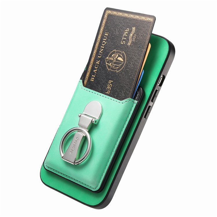 For Huawei Mate 70 Case Compatible with MagSafe Skin-Touch Cover with Card Bag Kickstand - Green