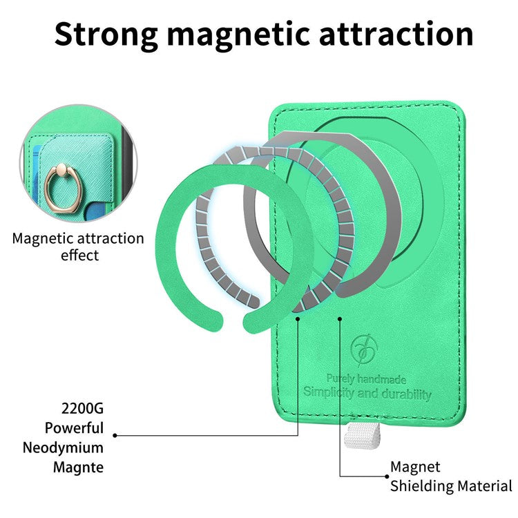 For Huawei Mate 70 Case Ring Kickstand Leather + TPU + PC Phone Cover Detachable Card Holder - Green