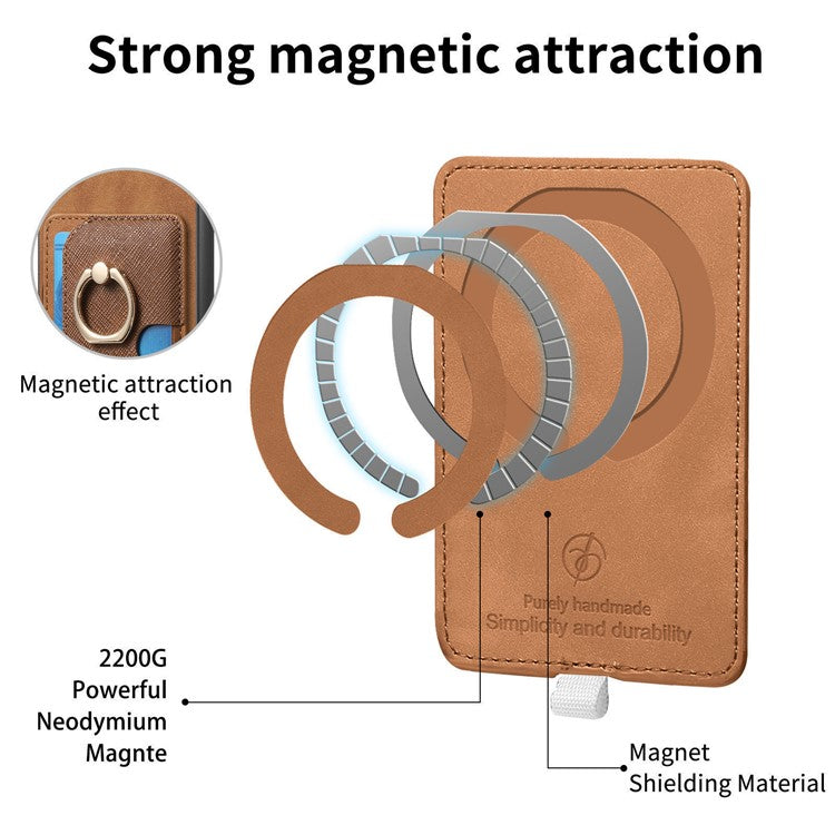 For Huawei Mate 70 Case Ring Kickstand Leather + TPU + PC Phone Cover Detachable Card Holder - Brown