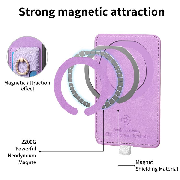 For Huawei Mate 70 Case Ring Kickstand Leather + TPU + PC Phone Cover Detachable Card Holder - Purple