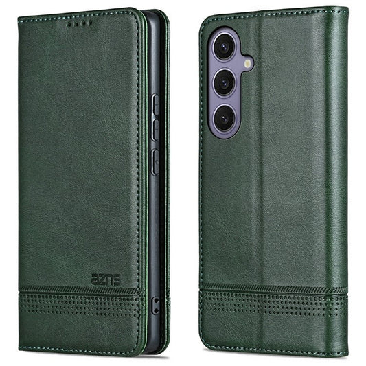 AZNS For Samsung Galaxy A26 5G Case Cowhide Texture PU Leather Wallet Phone Cover - Green