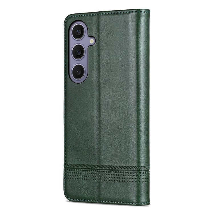 AZNS For Samsung Galaxy A26 5G Case Cowhide Texture PU Leather Wallet Phone Cover - Green