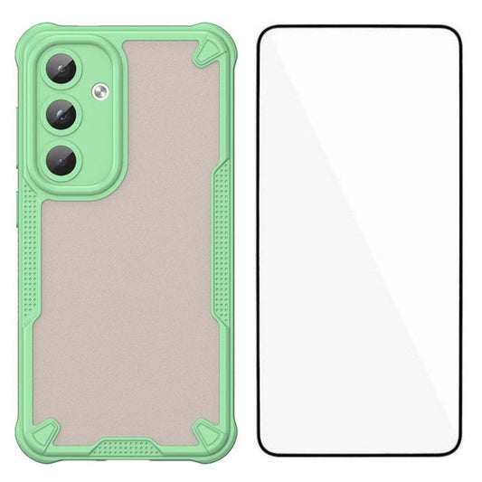 WANLONFENG MFFJ Series For Samsung Galaxy S24 FE Case Anti Drop TPU Phone Back Cover with Screen Film - Green