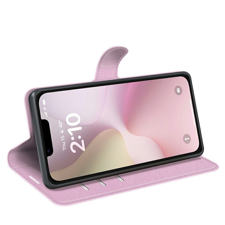 For iPhone SE (2025) Case Litchi Texture Shockproof Leather Wallet Phone Cover - Pink