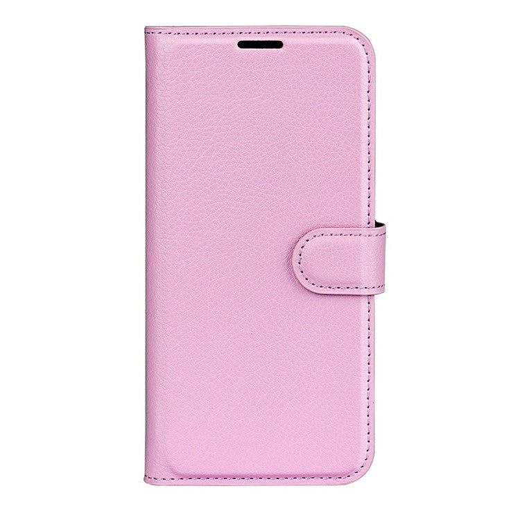 For iPhone SE (2025) Case Litchi Texture Shockproof Leather Wallet Phone Cover - Pink