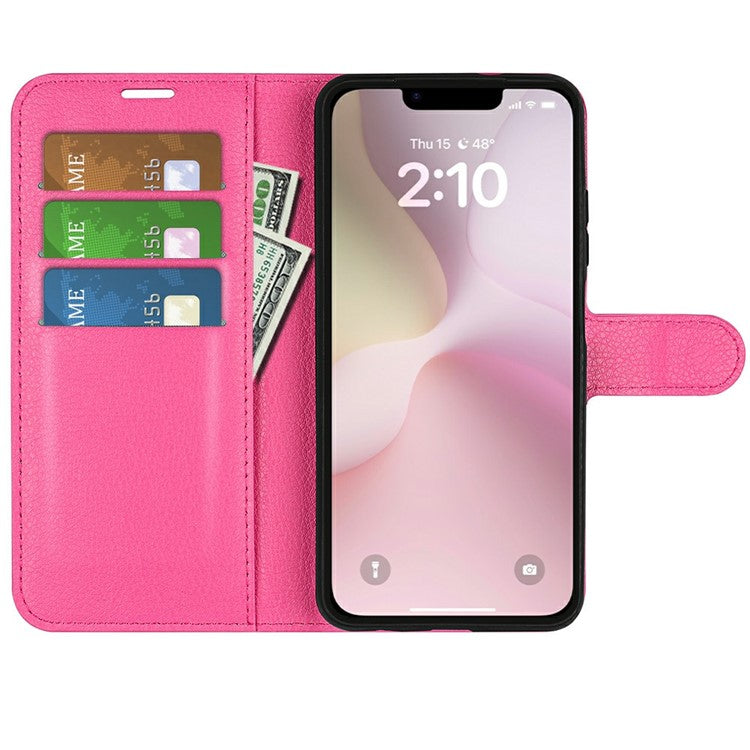 For iPhone SE (2025) Case Litchi Texture Shockproof Leather Wallet Phone Cover - Rose
