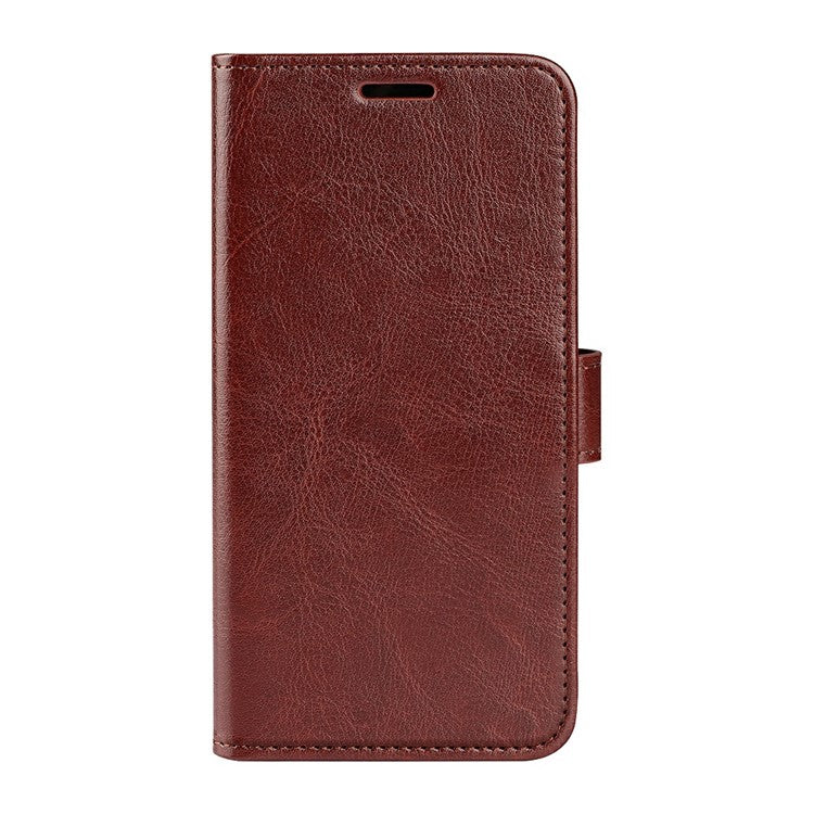 For iPhone SE (2025) Wallet Case Crazy Horse Texture Stand Leather Phone Cover - Brown