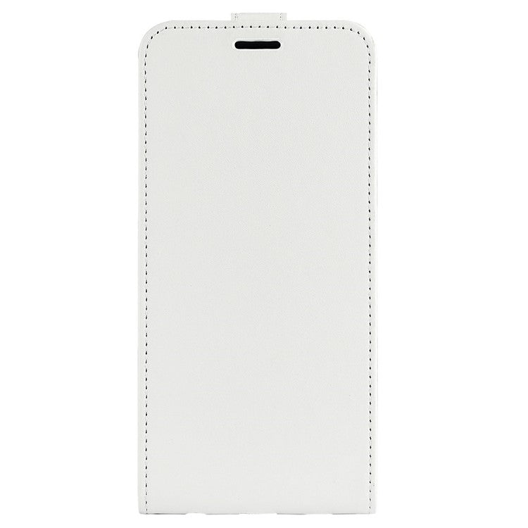 For iPhone 16e Case with Card Slots Vertical Flip Leather Phone Cover - White