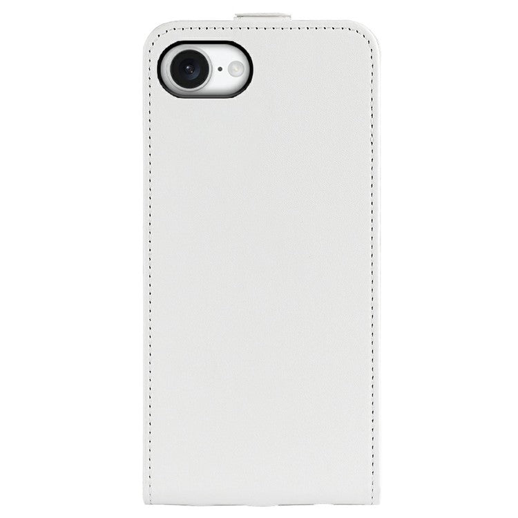 For iPhone 16e Case with Card Slots Vertical Flip Leather Phone Cover - White
