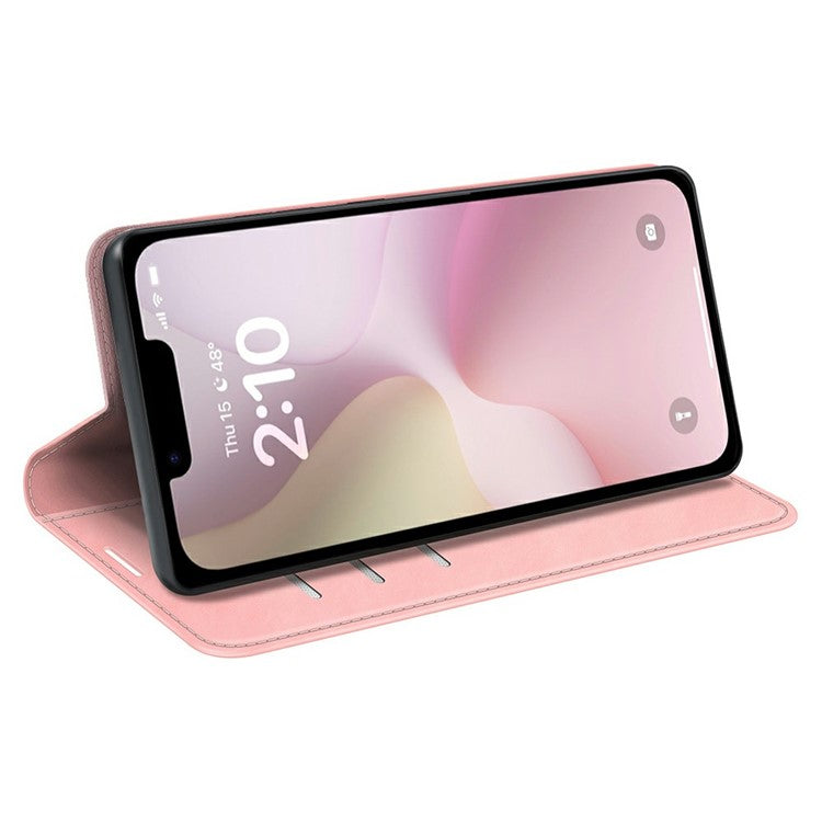 For iPhone 16e Case Skin Touch Leather Wallet Phone Cover - Pink
