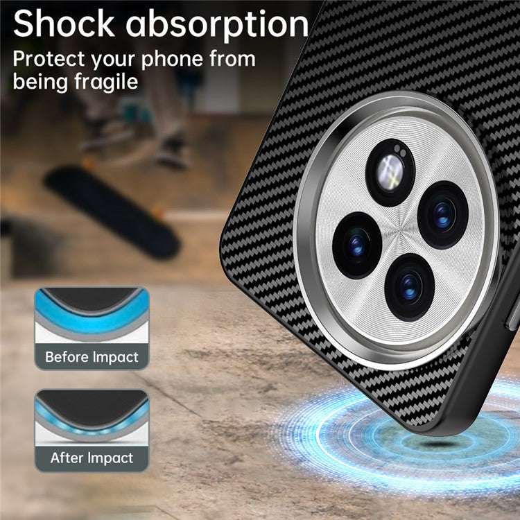 For OnePlus 13 Case Hybrid Phone Back Cover Carbon Fiber Texture - Black