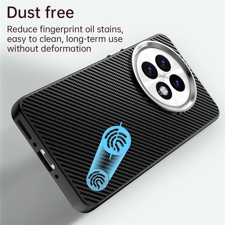 For OnePlus 13 Case Hybrid Phone Back Cover Carbon Fiber Texture - Black