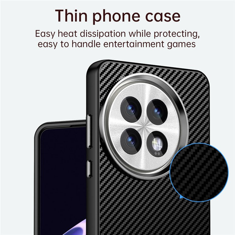 For OnePlus 13 Case Hybrid Phone Back Cover Carbon Fiber Texture - Black