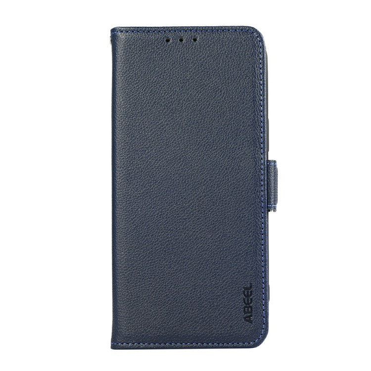 ABEEL For Motorola Moto G15 4G Case Litchi Texture Leather RFID Blocking Phone Cover - Blue