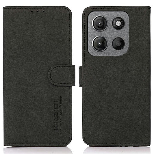 KHAZNEH For Motorola Moto G15 4G  /  G05 4G Stand Case PU Leather Wallet Phone Cover - Black