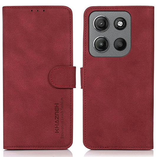 KHAZNEH For Motorola Moto G15 4G  /  G05 4G Stand Case PU Leather Wallet Phone Cover - Red
