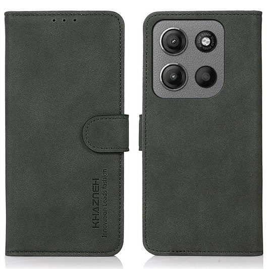 KHAZNEH For Motorola Moto G15 4G  /  G05 4G Stand Case PU Leather Wallet Phone Cover - Green