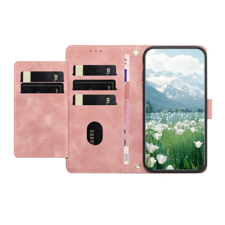 For Motorola Moto X50 Ultra 5G / Edge 50 Ultra 5G Tulip Leather Case Phone Cover with 5 Card Slots Wallet - Pink