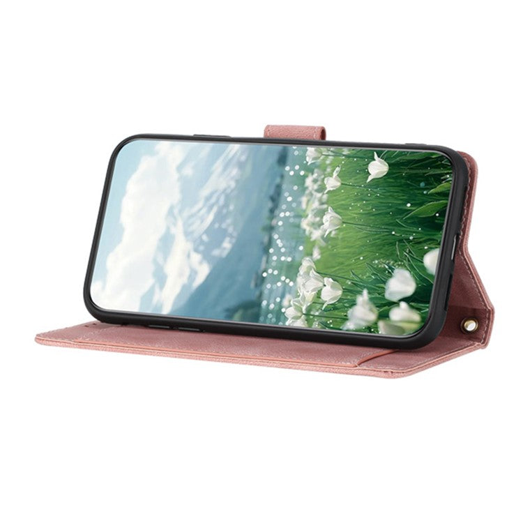 For Motorola Moto X50 Ultra 5G / Edge 50 Ultra 5G Tulip Leather Case Phone Cover with 5 Card Slots Wallet - Pink