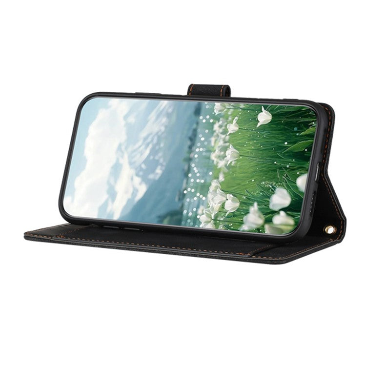 For Motorola Moto G Power (2025) Tulip Leather Case Phone Cover with 5 Card Slots Wallet - Black