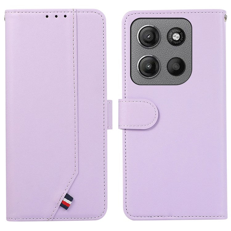 For Motorola Moto G15 4G Case RFID Blocking Flip Leather Phone Cover - Purple