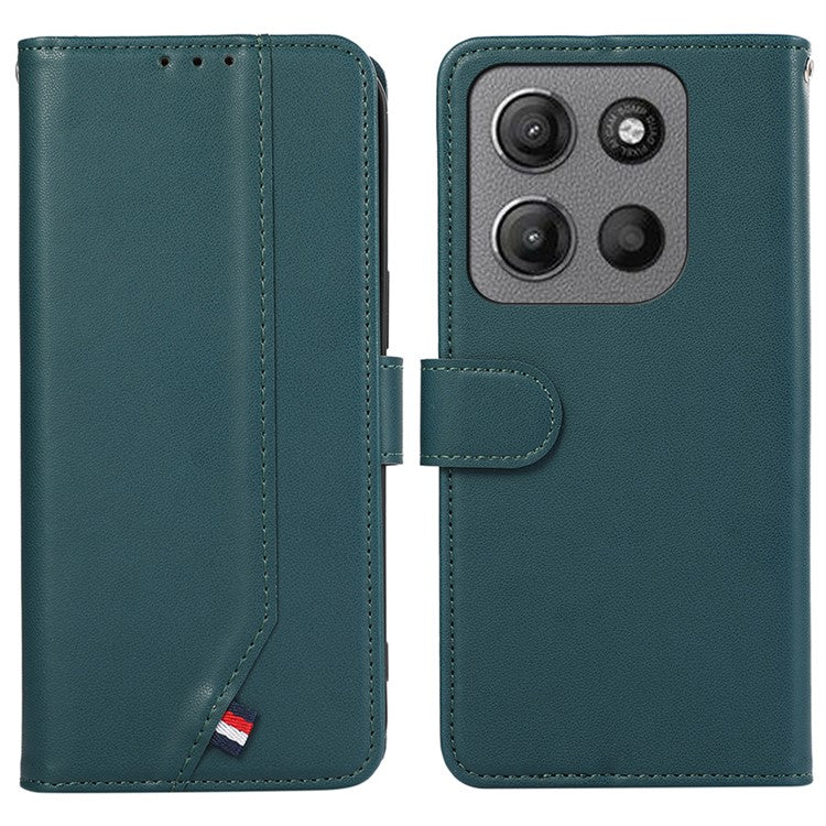 For Motorola Moto G15 4G Case RFID Blocking Flip Leather Phone Cover - Green