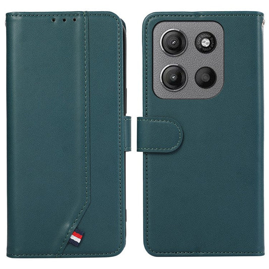 For Motorola Moto G15 4G Case RFID Blocking Flip Leather Phone Cover - Green