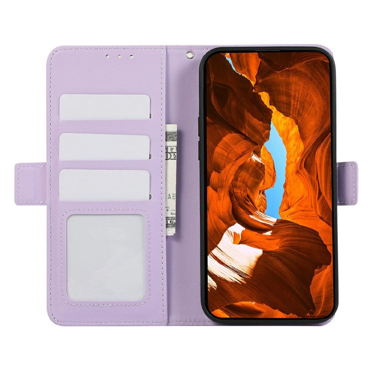 ABEEL For Motorola Moto G15 4G Case Leather Phone Cover with RFID Blocking Wallet - Purple