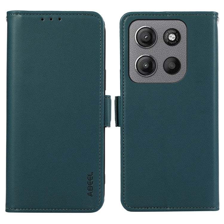ABEEL For Motorola Moto G15 4G Case Leather Phone Cover with RFID Blocking Wallet - Green